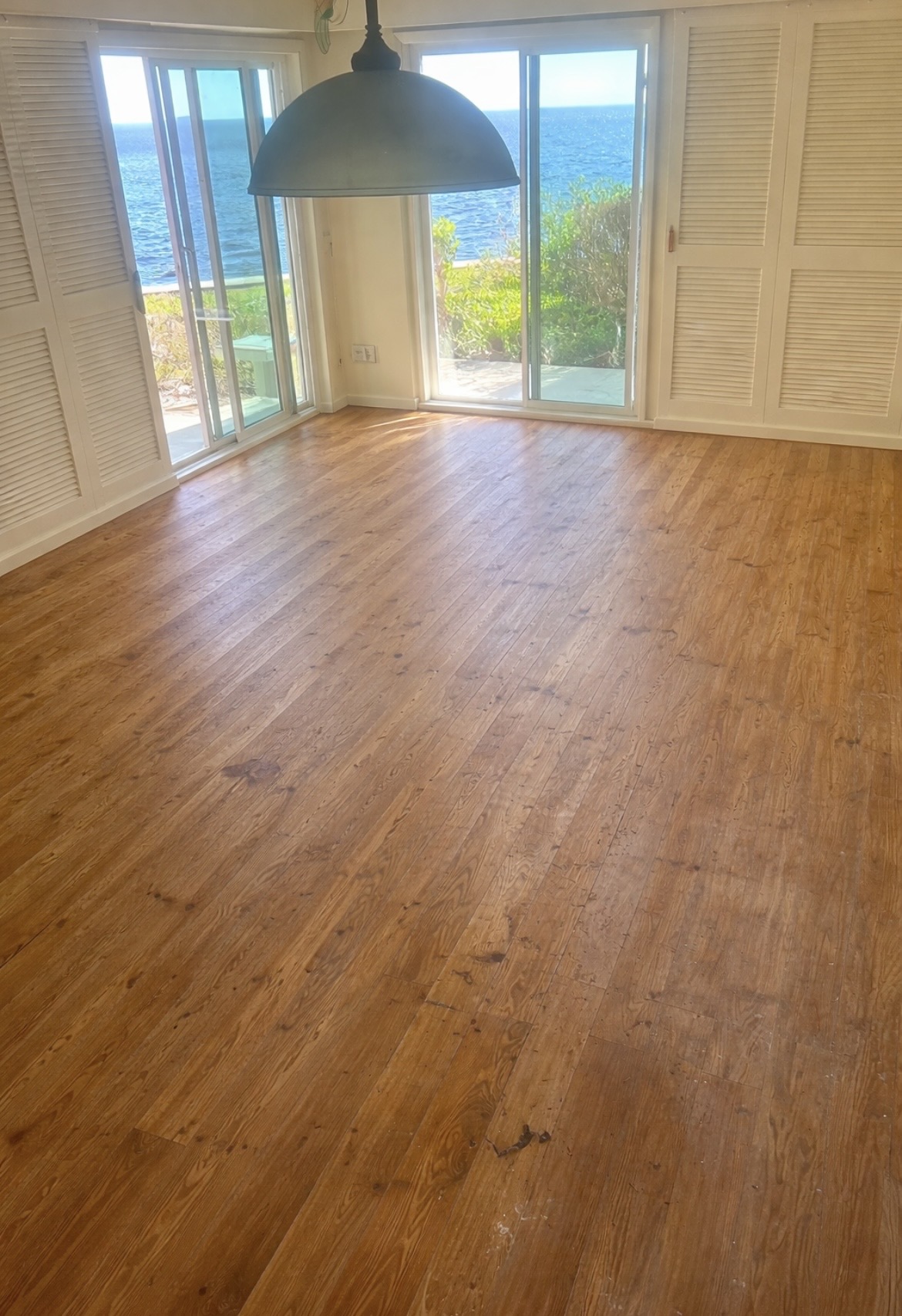 Completely cleared waterfront room after removal