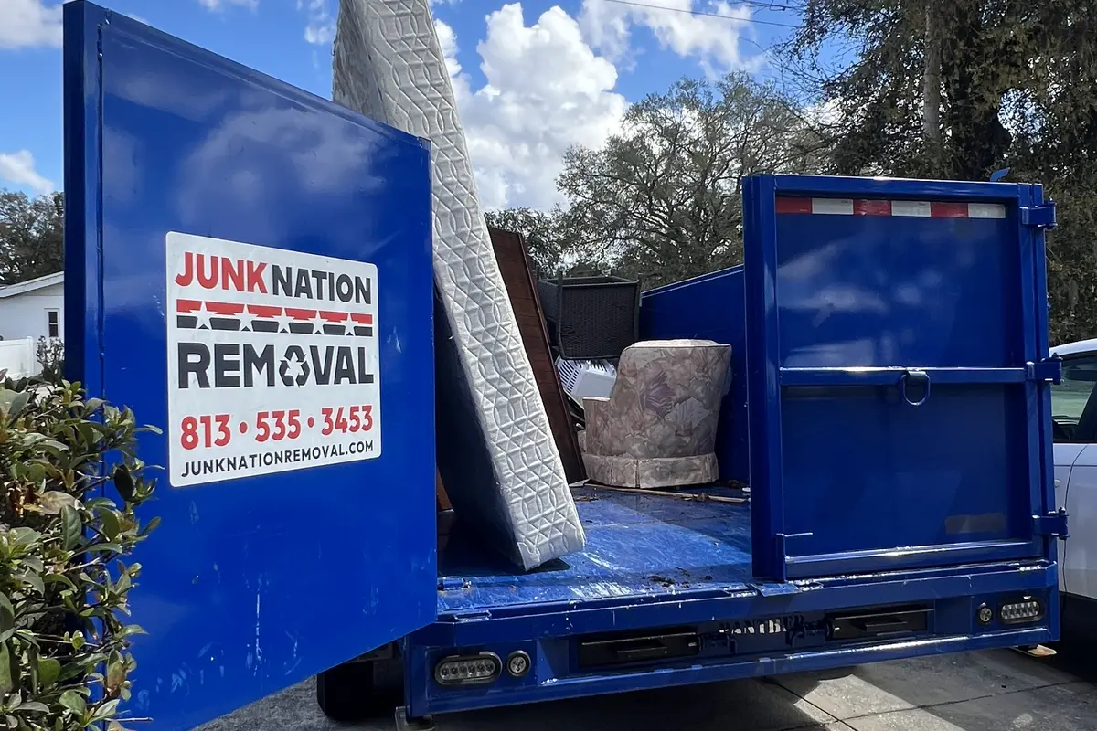 Junk Nation Removal truck ready for a commercial cleanout in Clearwater Florida